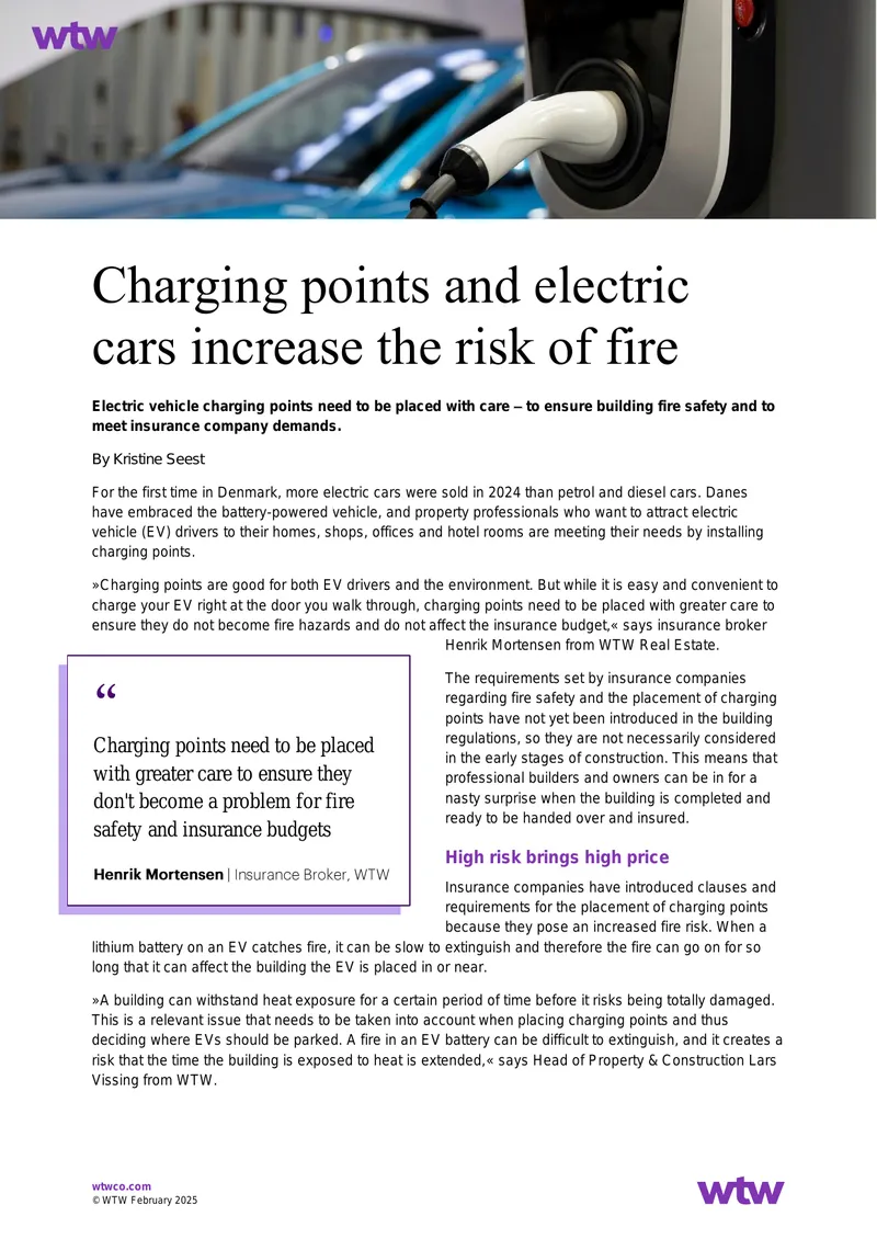 Fire Safety Considerations for Electric Vehicle Charging Points