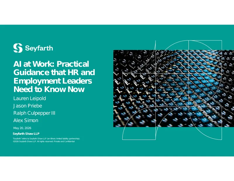 AI at Work: Practical Guidance for HR Leaders