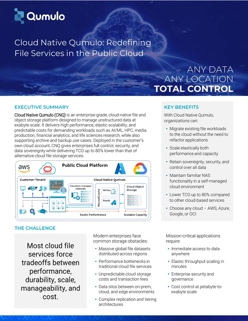 Cloud Native Qumulo File Services Overview preview page 1
