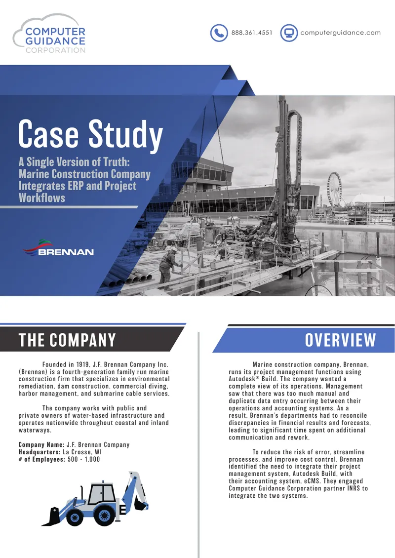 Marine Construction Company Integrates ERP and Project Workflows