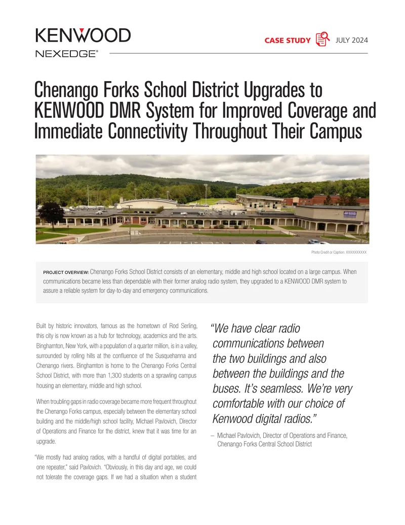 Chenango Forks School District DMR System Upgrade