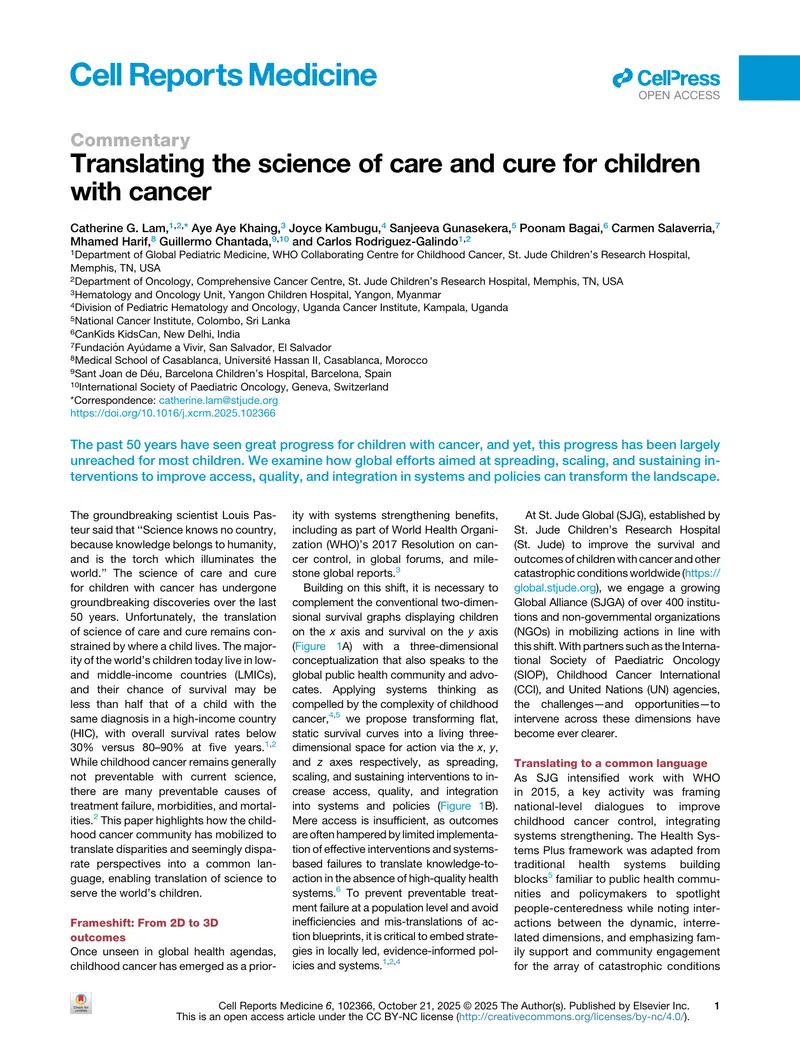 Global Strategies for Childhood Cancer Care and Cure