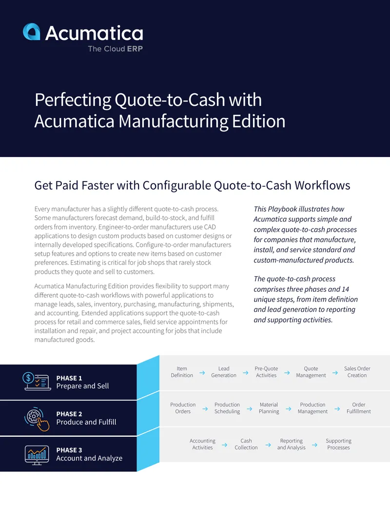 Perfecting Quote-to-Cash with Acumatica Manufacturing Edition