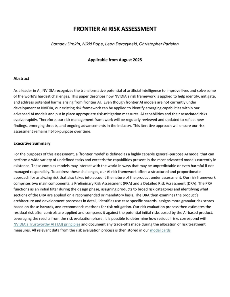 Frontier AI Risk Assessment Framework