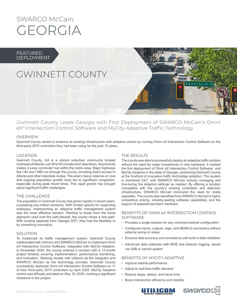 Gwinnett County Traffic Management System Deployment