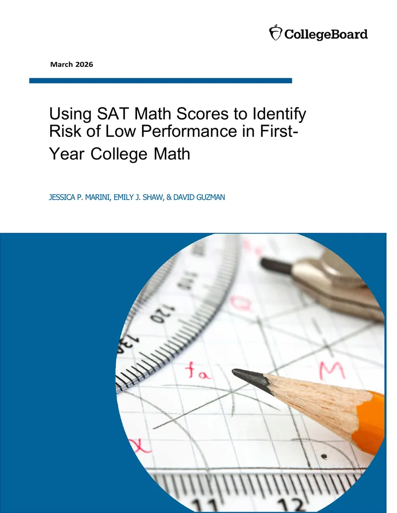 Using SAT Math Scores to Identify Risk of Low Performance