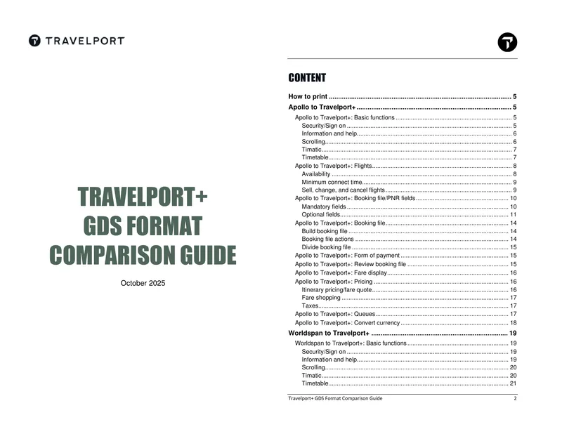 Travelport GDS Format Comparison Guide