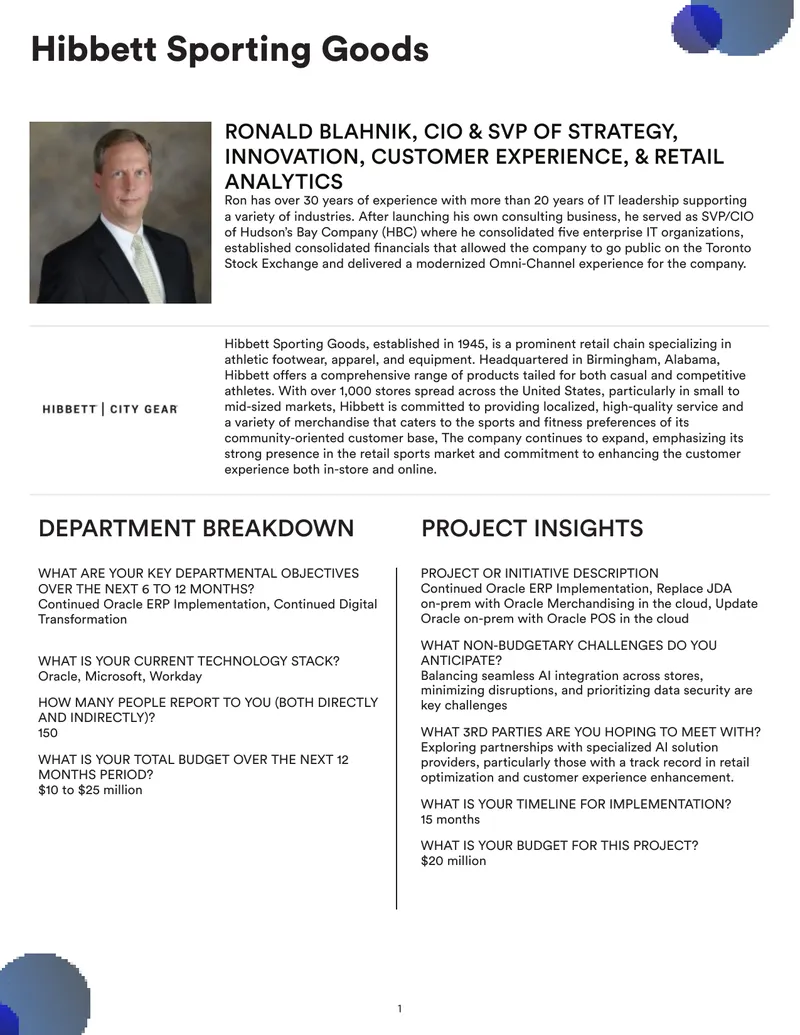 Hibbett Sporting Goods Technology and Strategy Overview