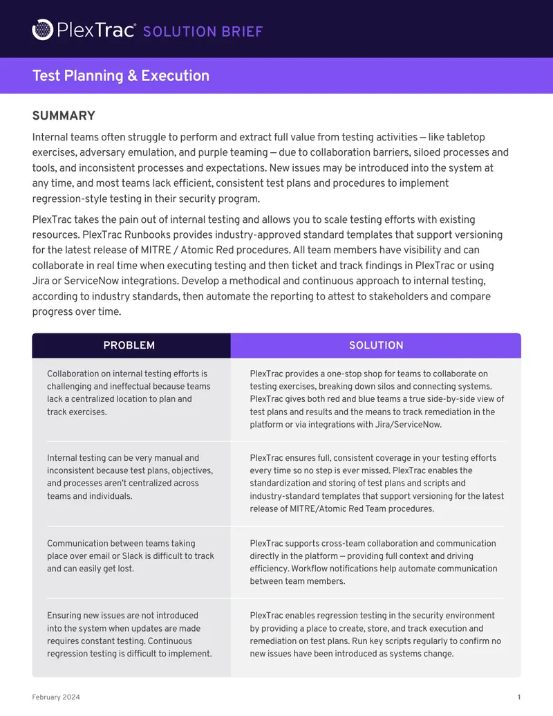 Internal Security Testing Management with PlexTrac