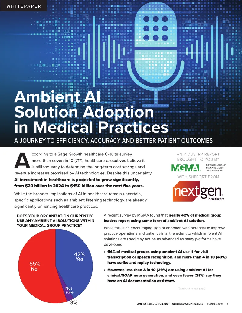 Ambient AI Solution Adoption in Medical Practices