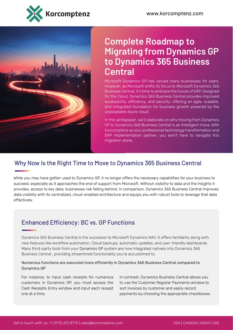 Complete Roadmap to Migrating from Dynamics GP to Dynamics 365 Business Central