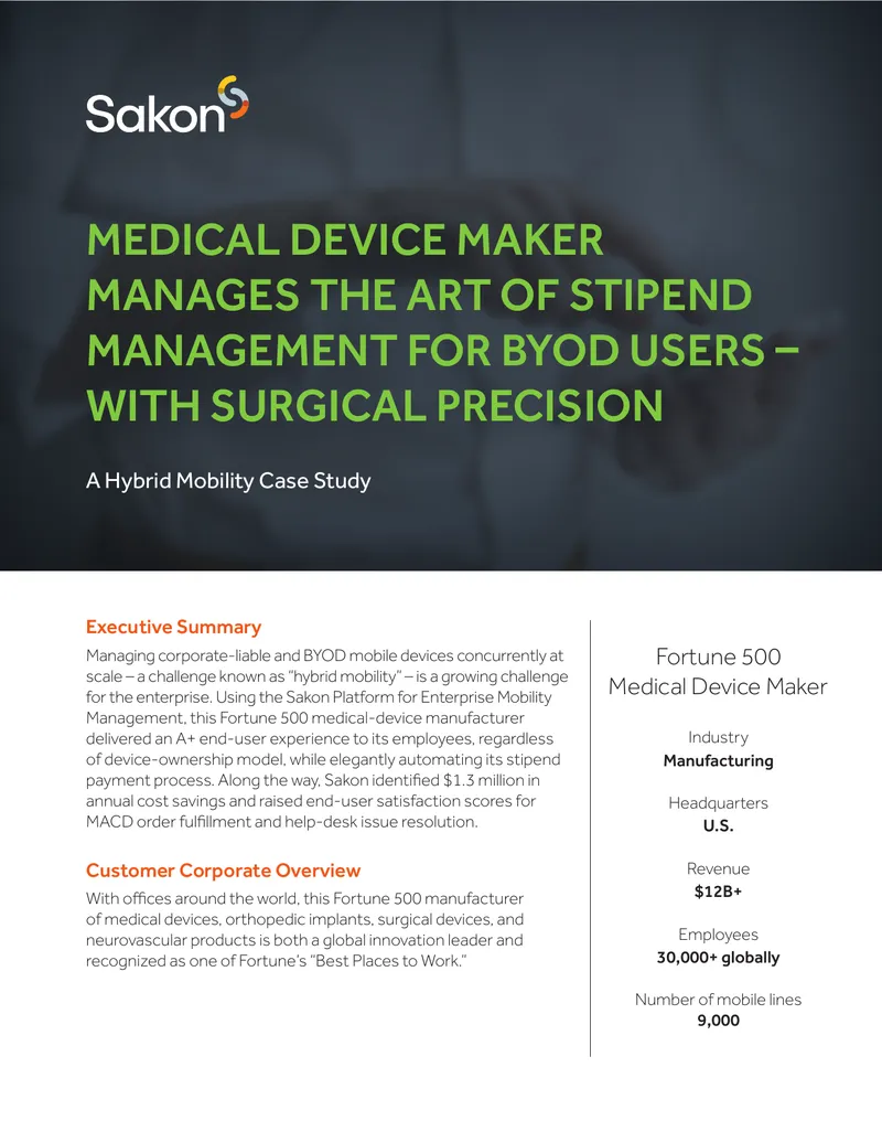 Hybrid Mobility Management Case Study for Medical Device Manufacturer