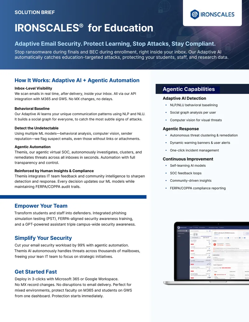Adaptive Email Security Solution Brief for Education