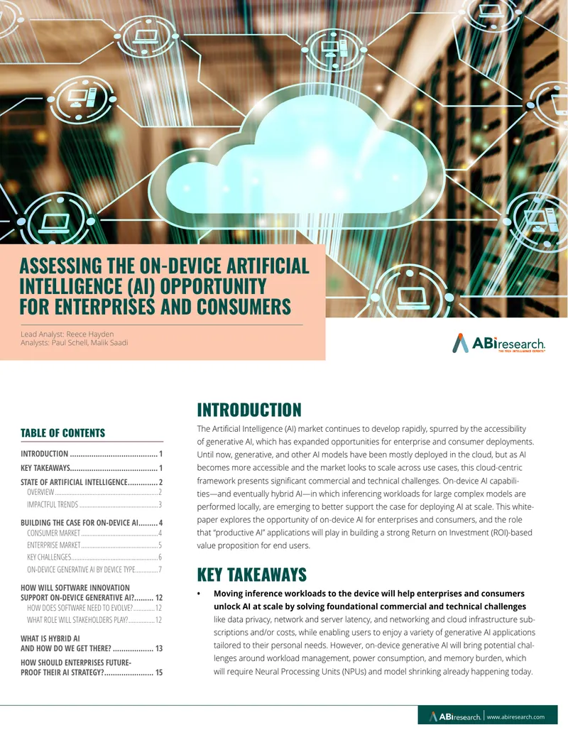 On-Device Artificial Intelligence Opportunities for Enterprises