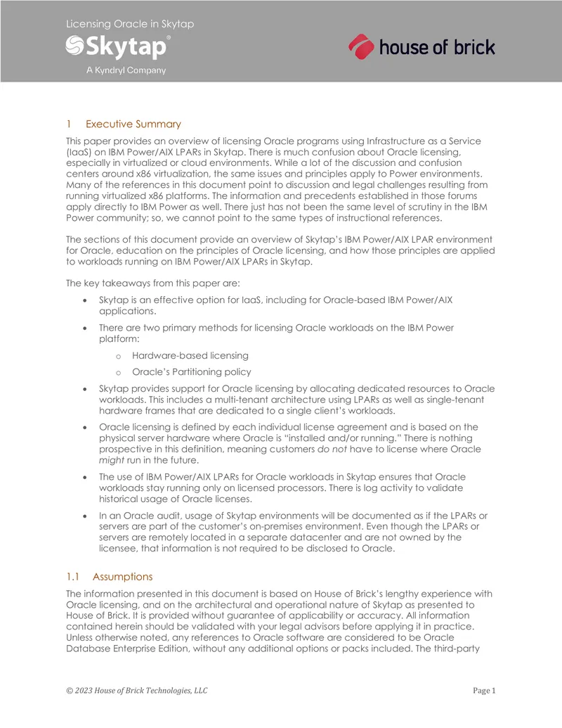 Licensing Oracle Programs in Skytap Environment