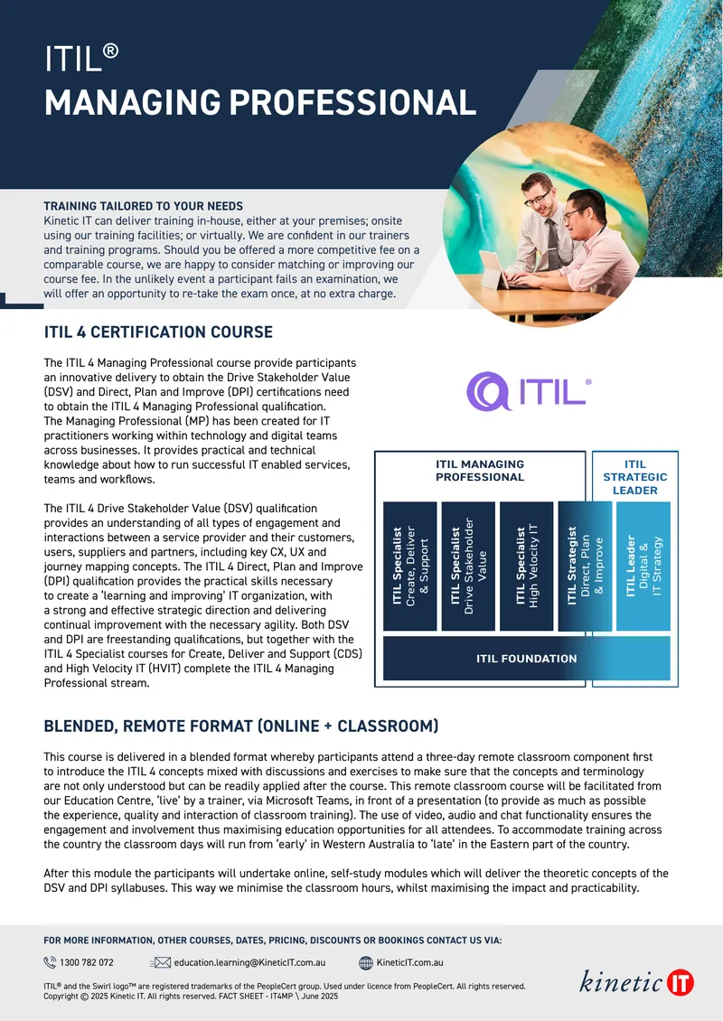 ITIL 4 Managing Professional Training Overview