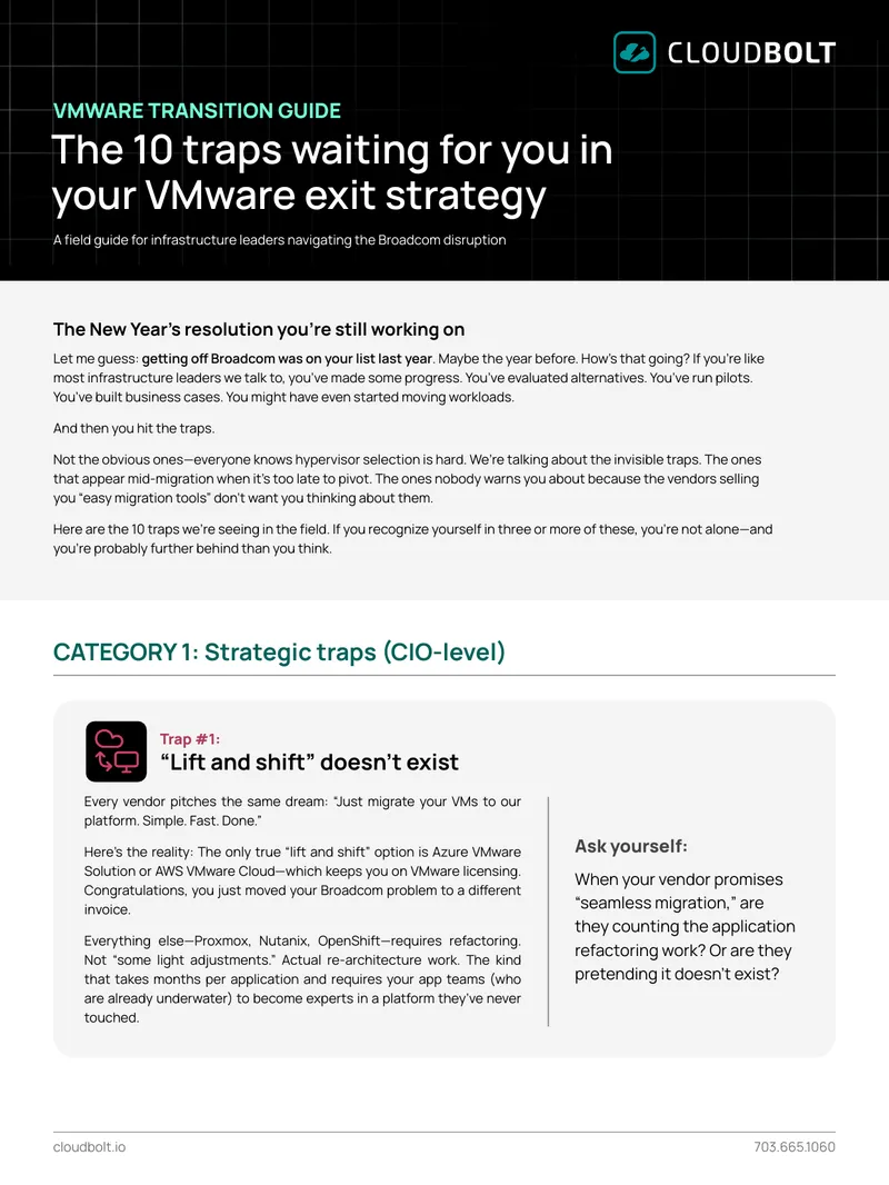 Top 10 Traps in VMware Exit Strategy