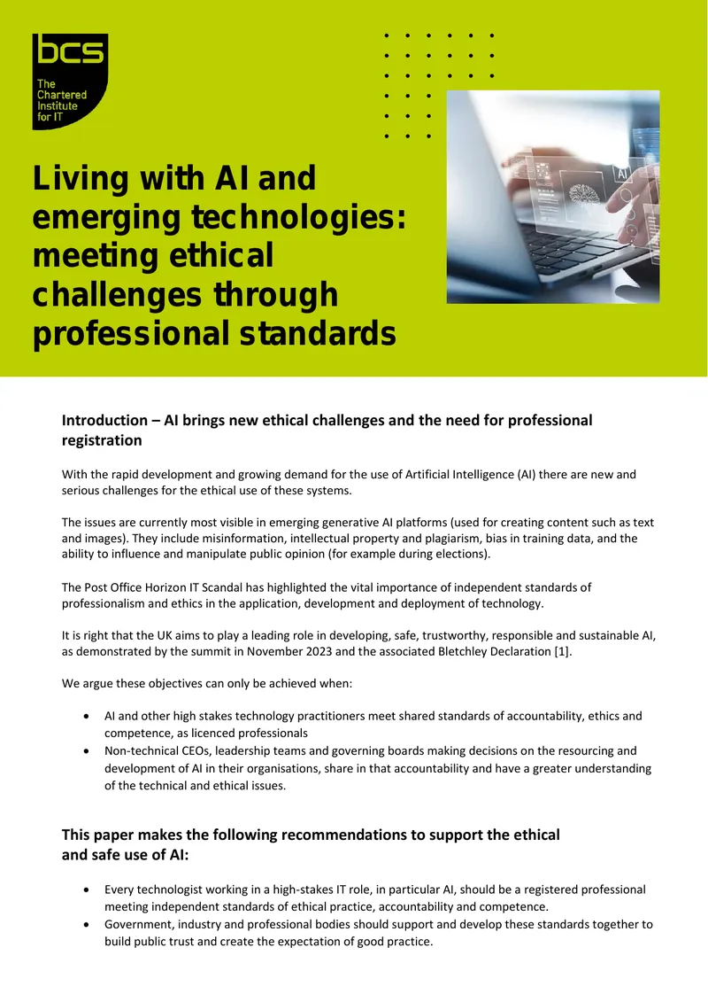 Ethical Standards for AI and Emerging Technologies