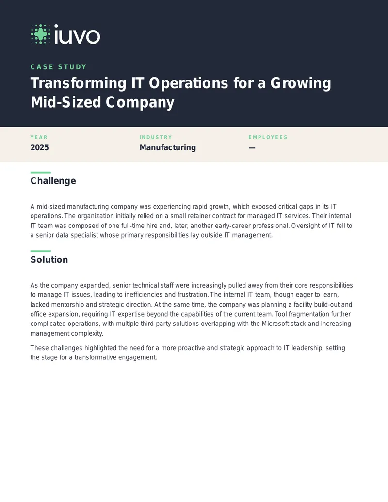 Transforming IT Operations for a Growing Mid-Sized Company