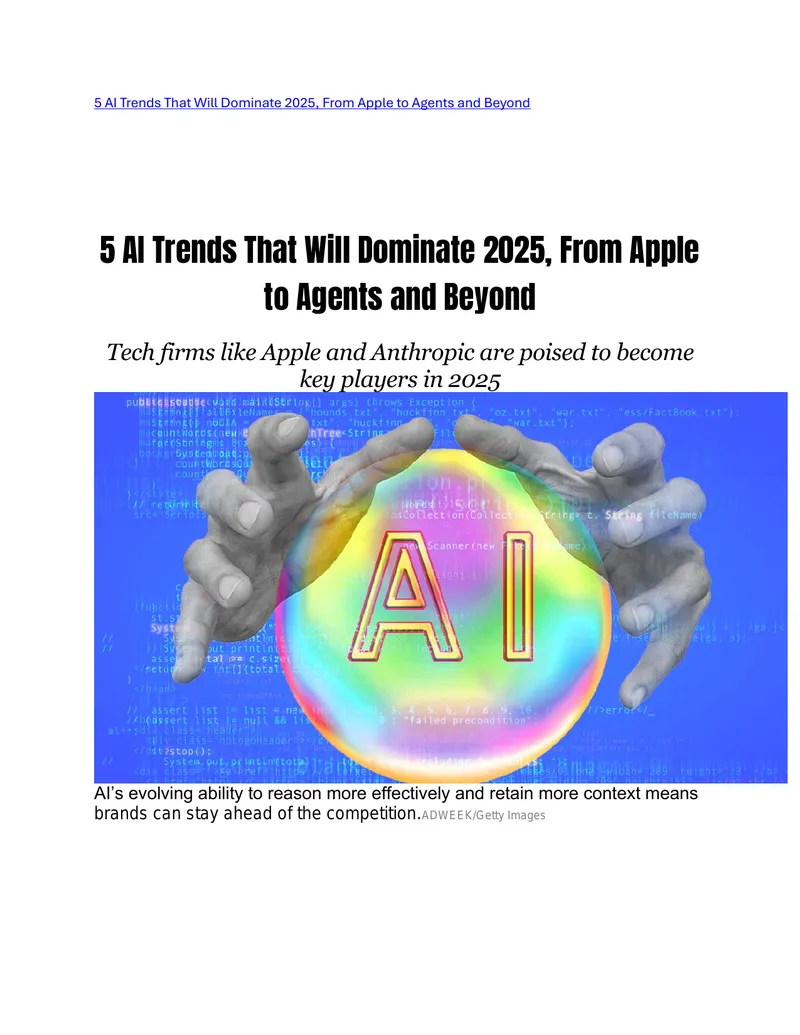 AI Trends Shaping the Future in 2025