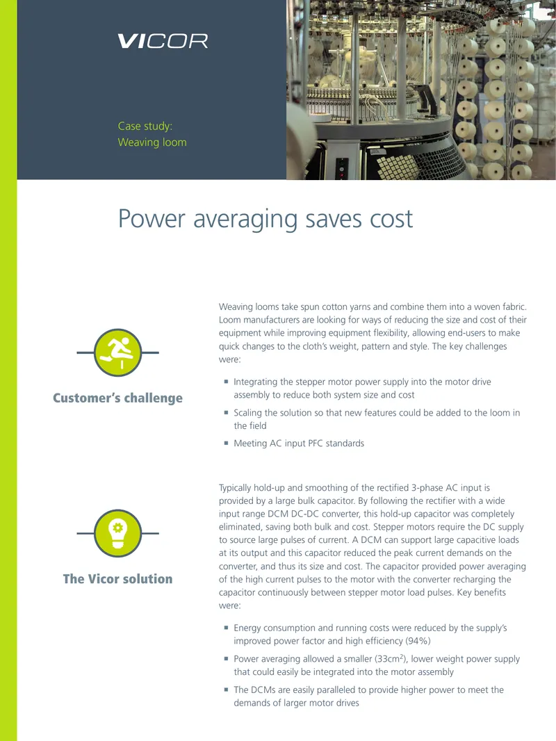 Weaving Loom Power Supply Optimization Case Study