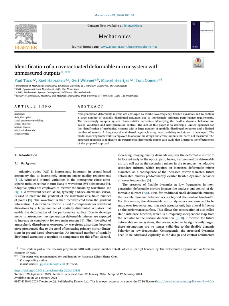 Identification of Overactuated Deformable Mirror Systems