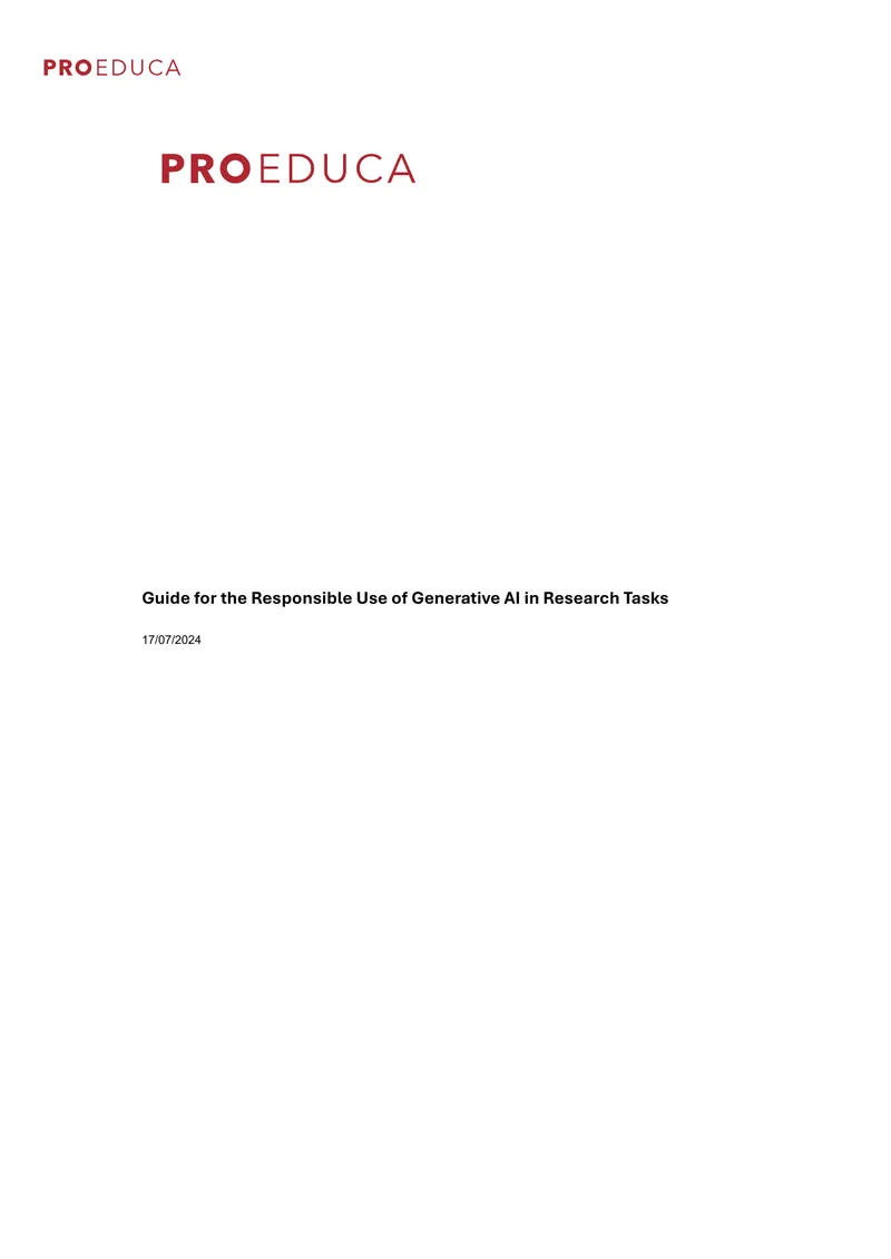 Guide for the Responsible Use of Generative AI in Research Tasks