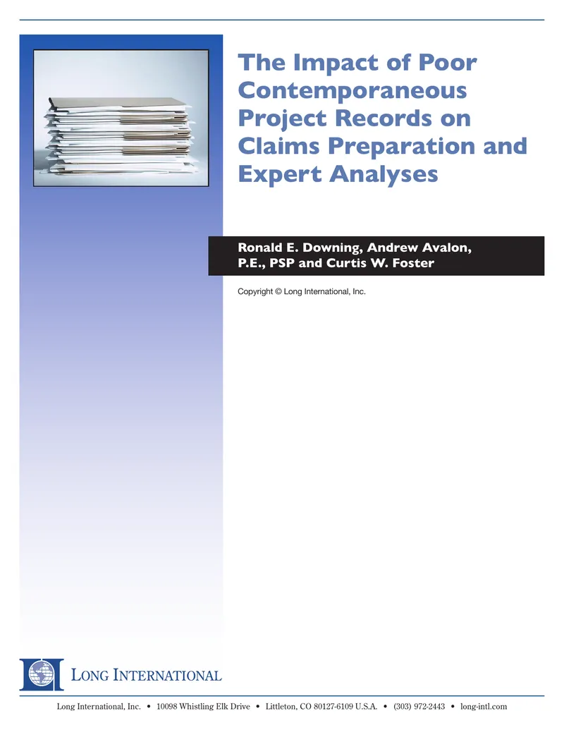 Impact of Poor Project Records on Claims Preparation
