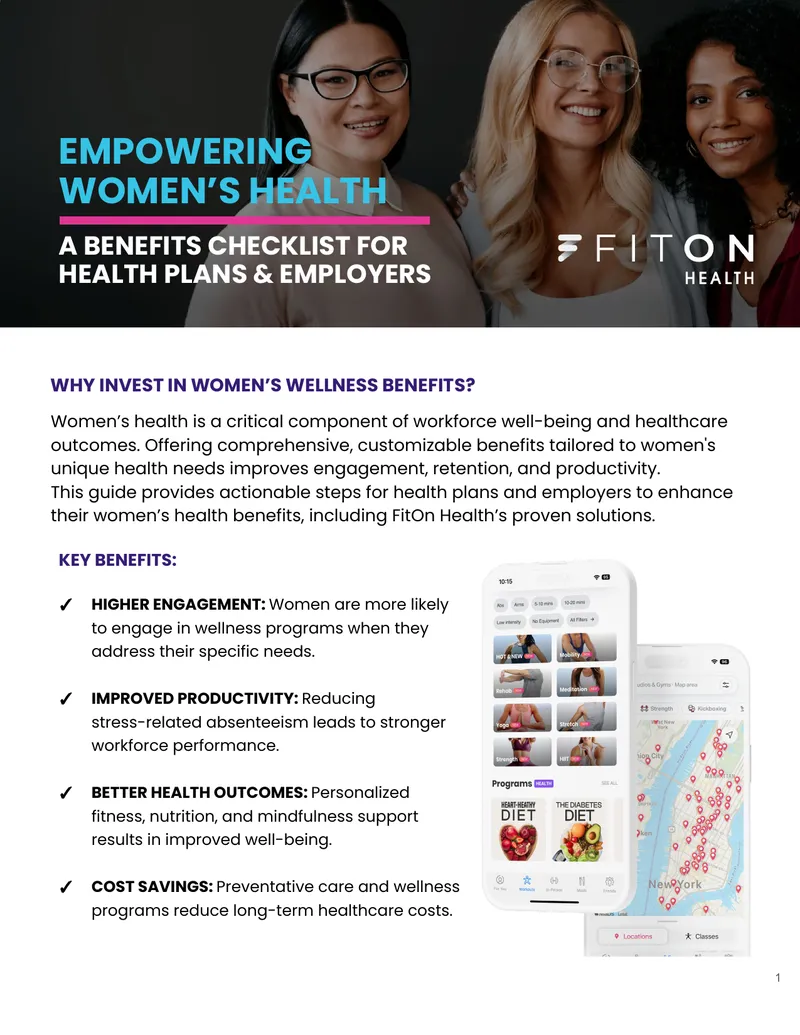 Benefits Checklist for Women's Health Programs