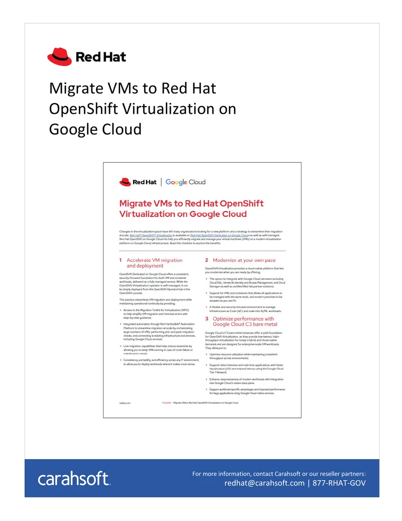 Checklist for Migrating VMs to Red Hat OpenShift