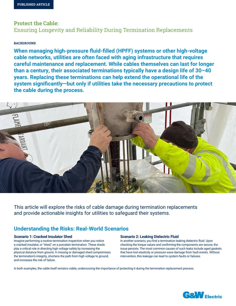 Protecting Cables During Termination Replacements
