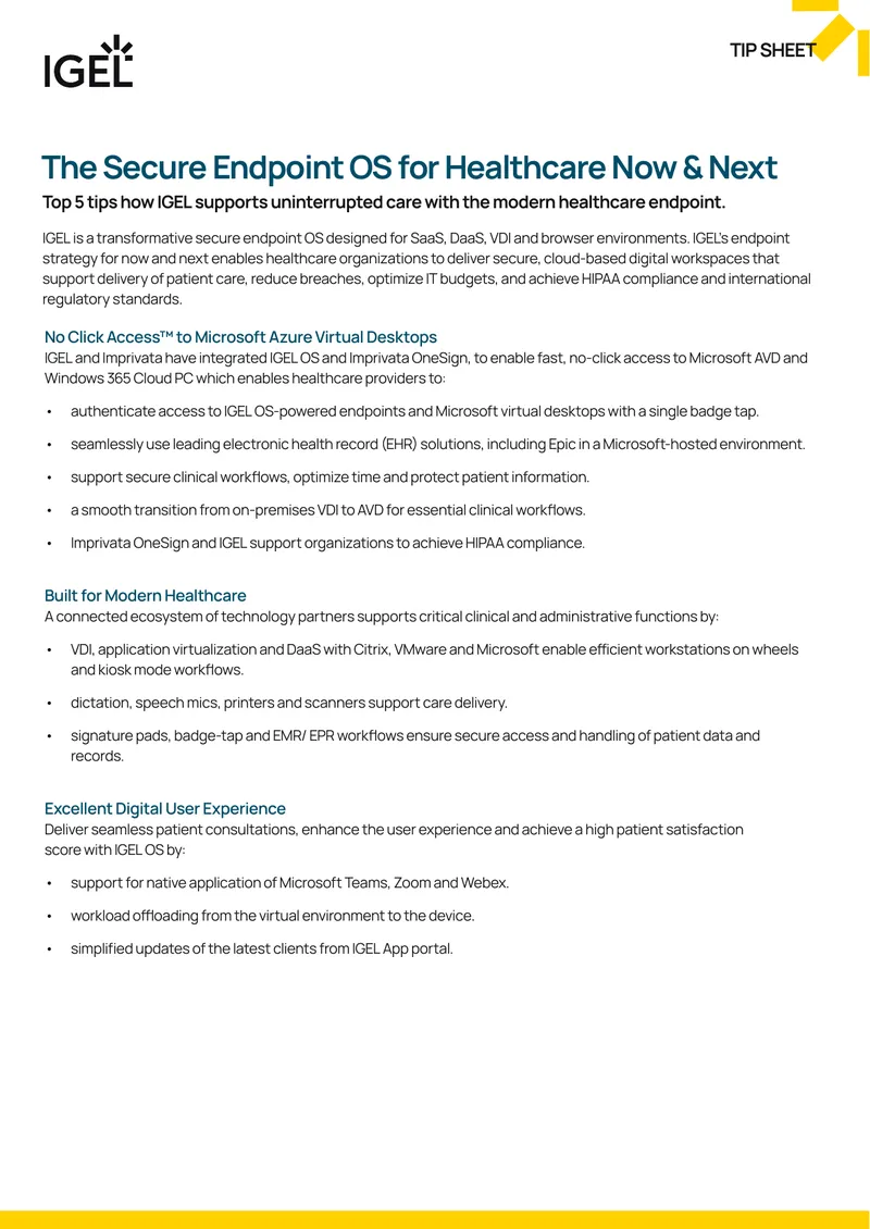 Secure Endpoint OS for Healthcare Environments