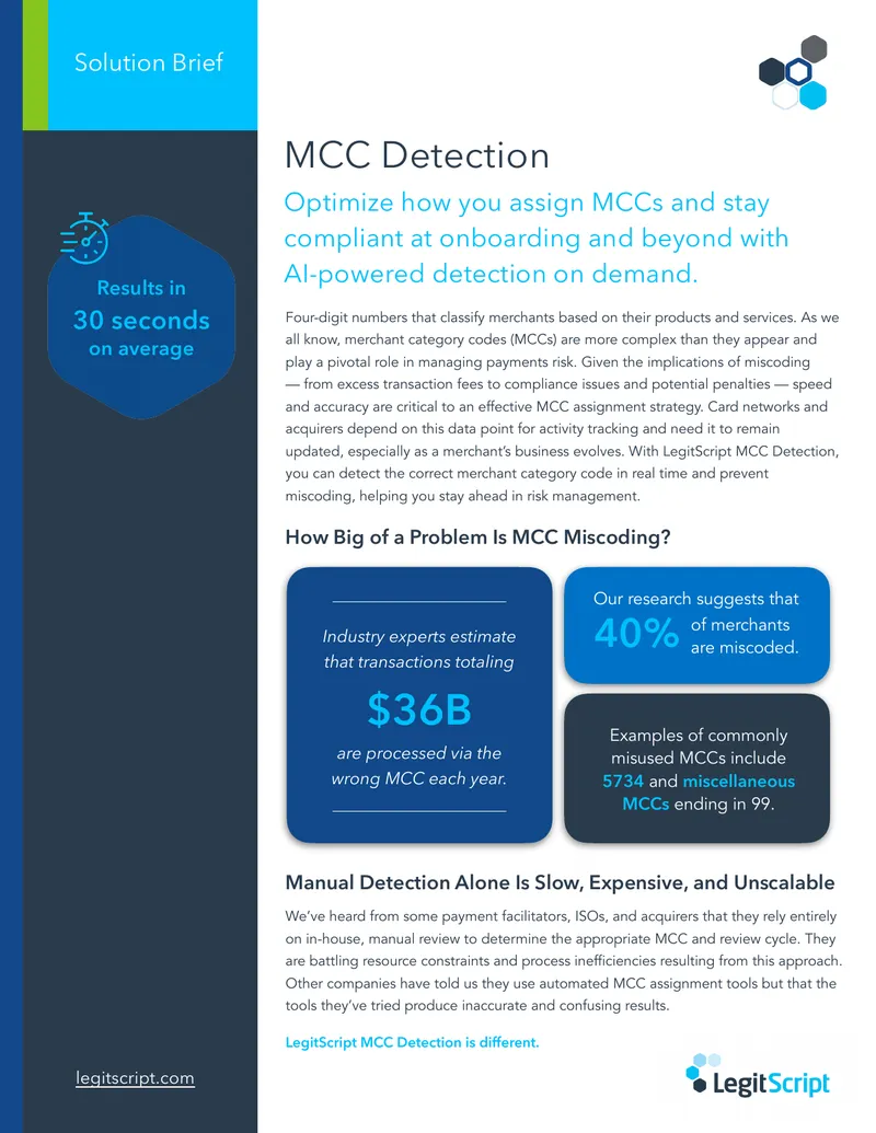 MCC Detection Solution Brief