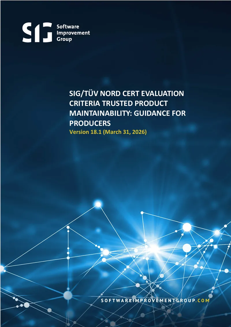 SIG/TÜV NORD CERT Evaluation Criteria for Maintainability