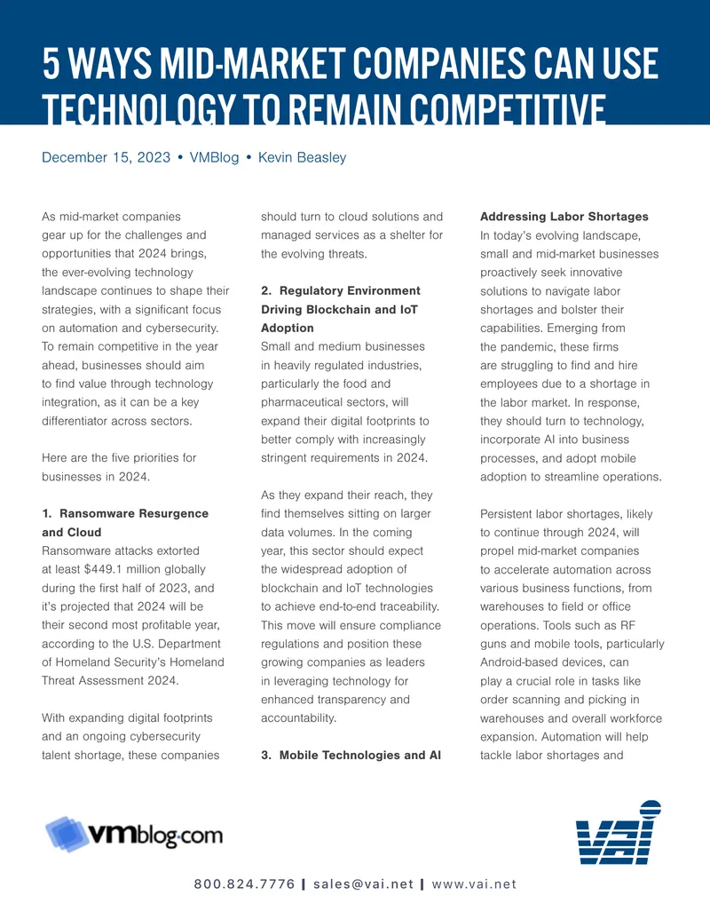 Five Technology Priorities for Mid-Market Companies in 2024 preview page 1
