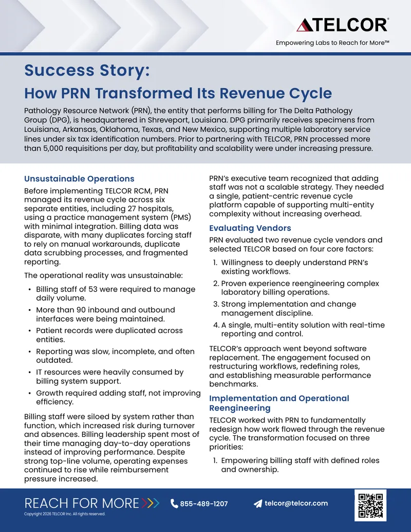 PRN Revenue Cycle Transformation Case Study
