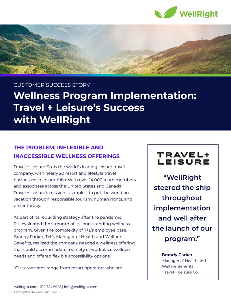 Wellness Program Implementation Success at Travel + Leisure