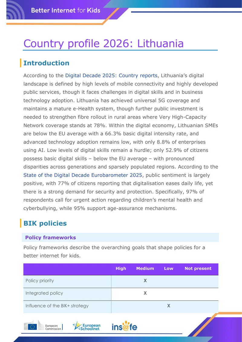 Country Profile 2026: Lithuania's Digital Landscape