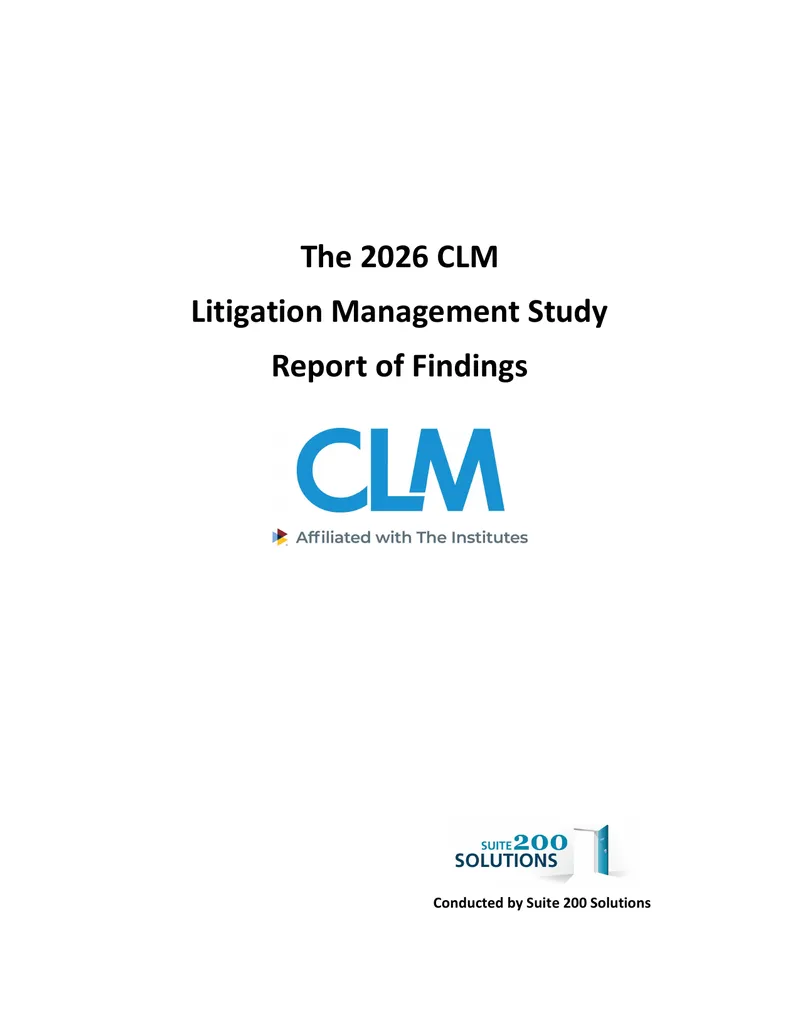 2026 CLM Litigation Management Study Report of Findings