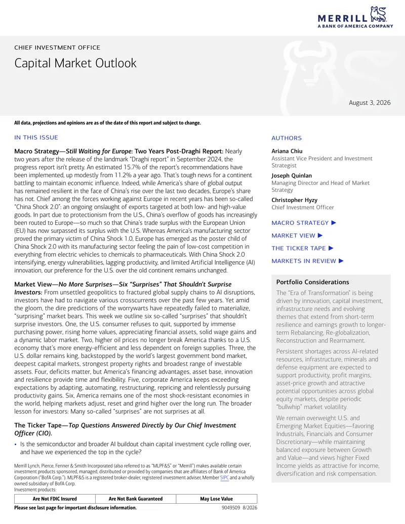 Capital Market Outlook August 2026