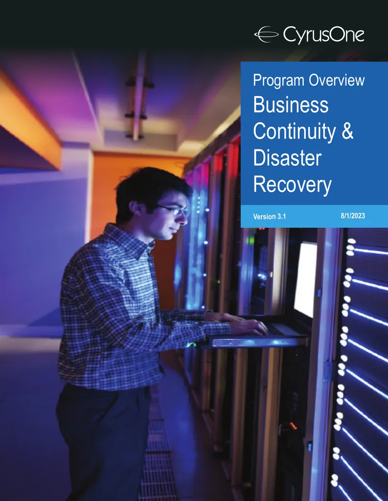 CyrusOne Business Continuity and Disaster Recovery Program