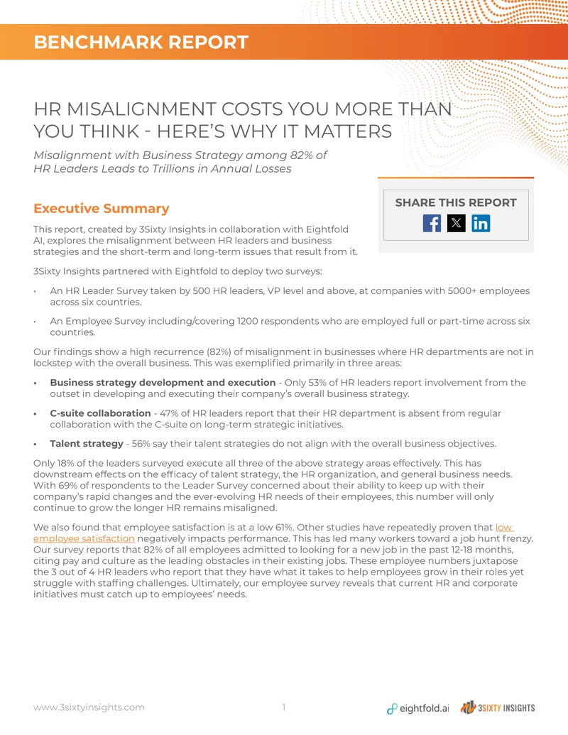 Benchmark Report on HR and Business Strategy Misalignment