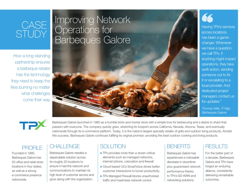 Network Operations Improvement for Barbeques Galore