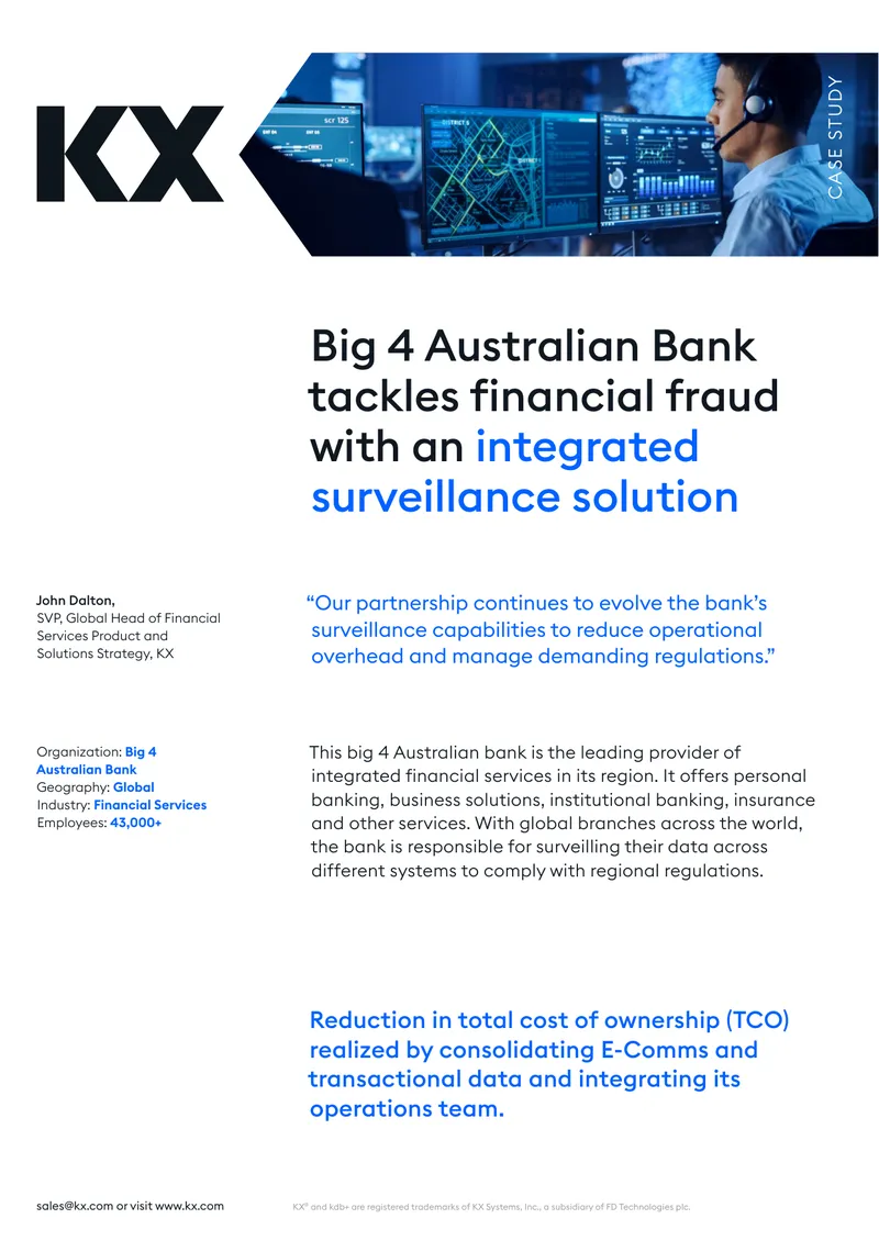 Big 4 Australian Bank Financial Fraud Surveillance Case Study