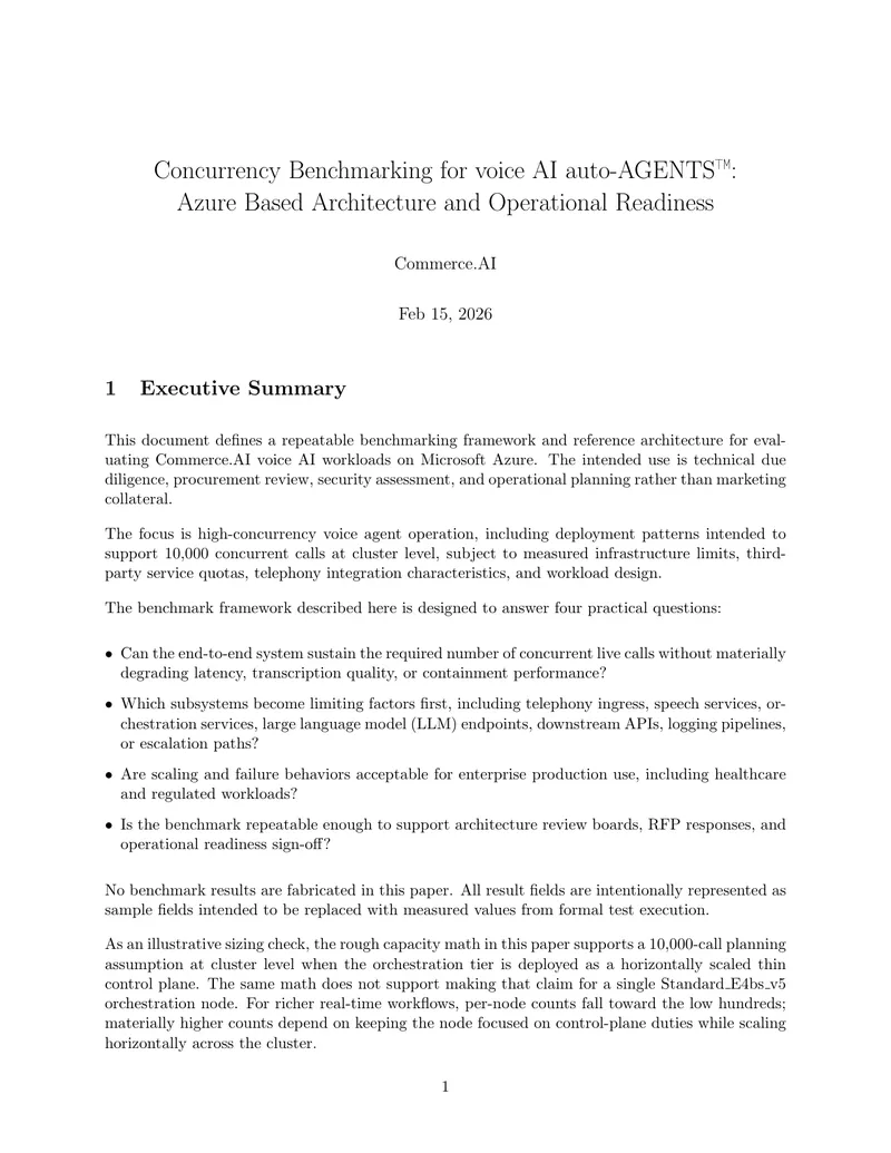 Concurrency Benchmarking Framework for Voice AI Workloads