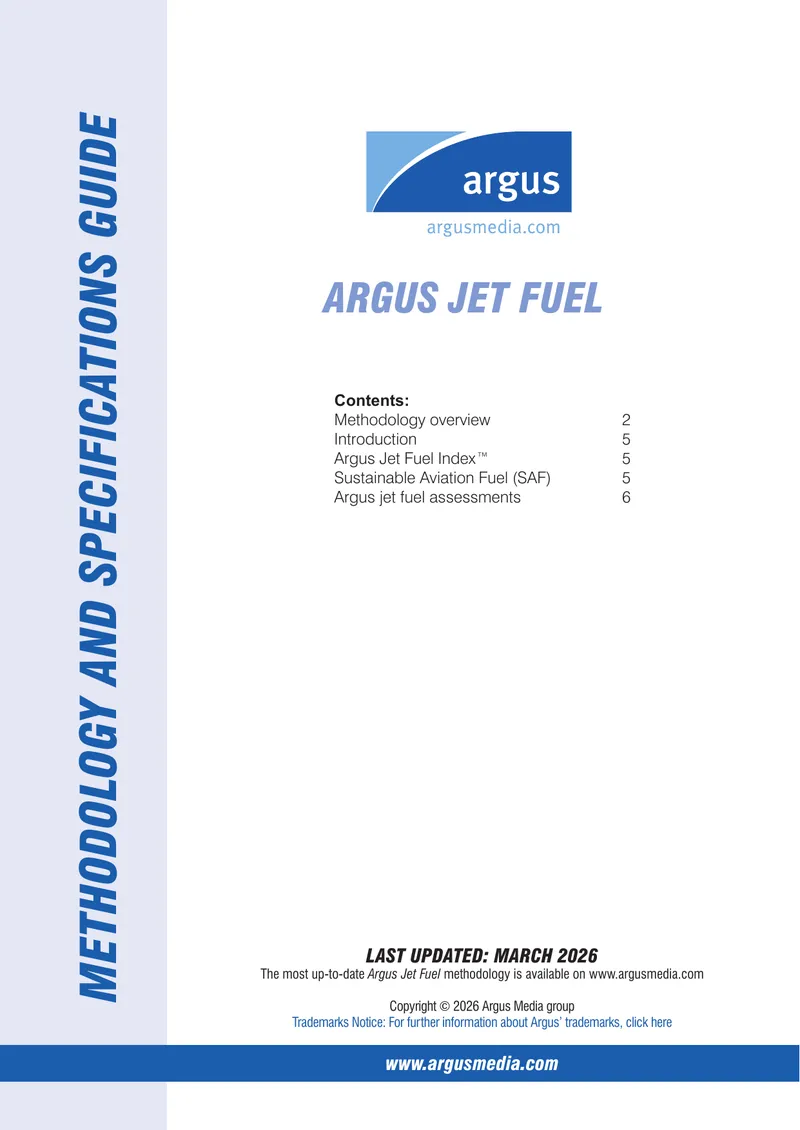 Argus Jet Fuel Methodology and Specifications Guide