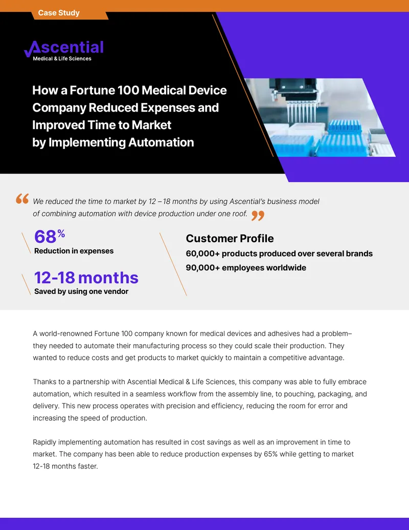 Fortune 100 Medical Device Company Automation Case Study