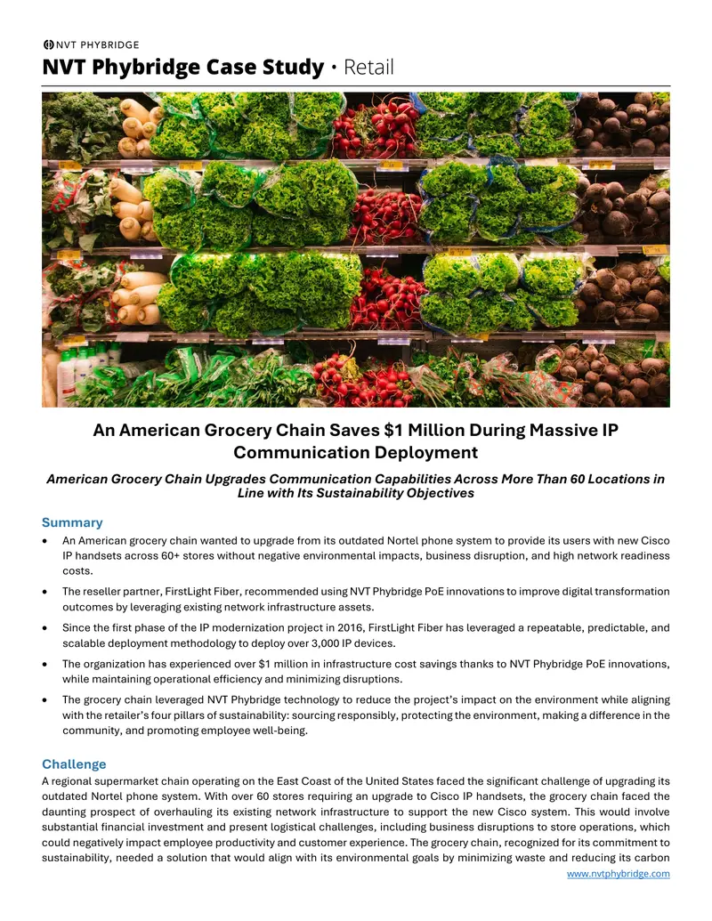 American Grocery Chain IP Communication Upgrade Case Study