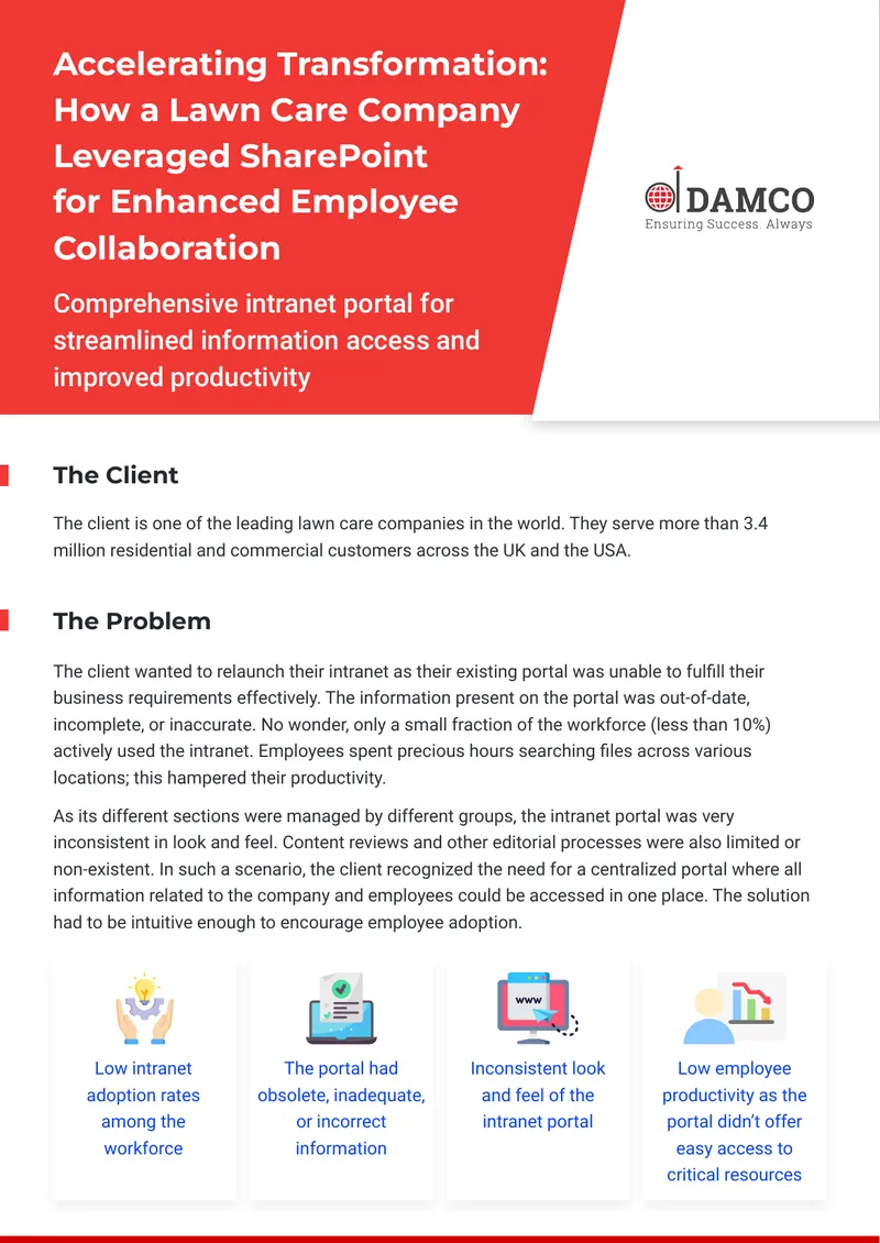 Lawn Care Company Intranet Portal Modernization