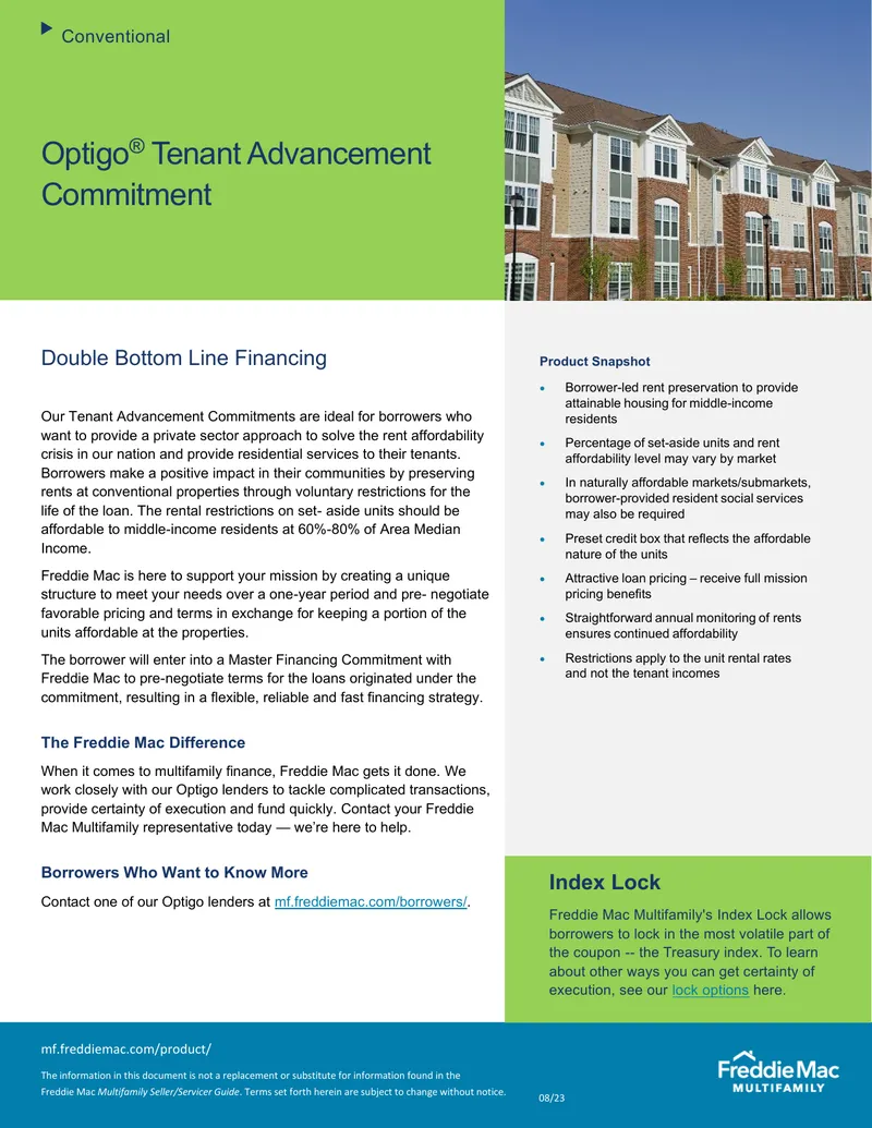 Tenant Advancement Commitment Financing Overview